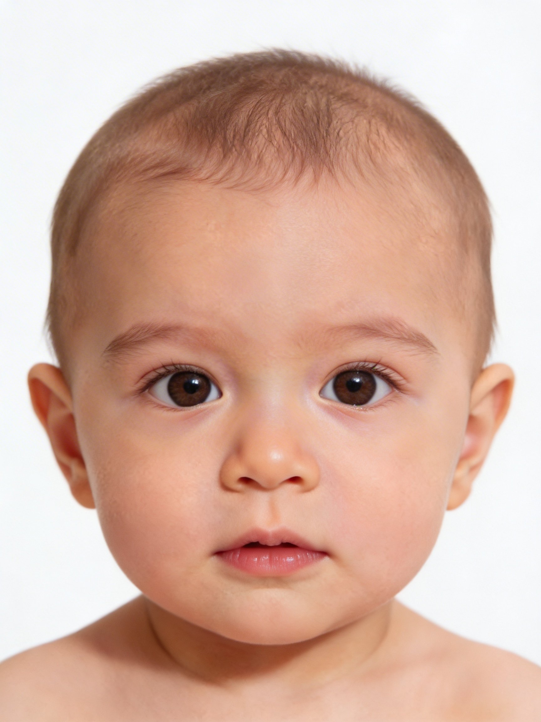 Baby med slutna ögon som illustration av ett nekat passfoto